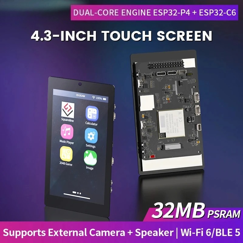 Esp32 C6 - 4,3 inch 480x800 IPS capacitief touchscreen