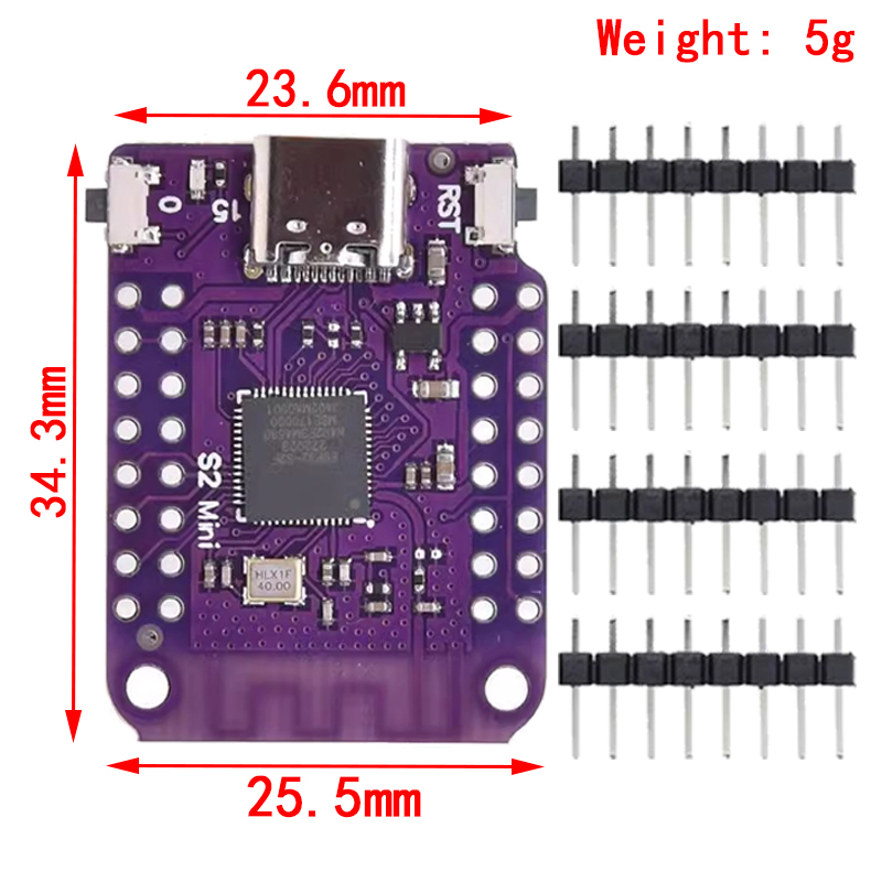 ESP32 S2 Mini V1.0.0 - LOLIN W - Esp32 S2 recensie en prijs